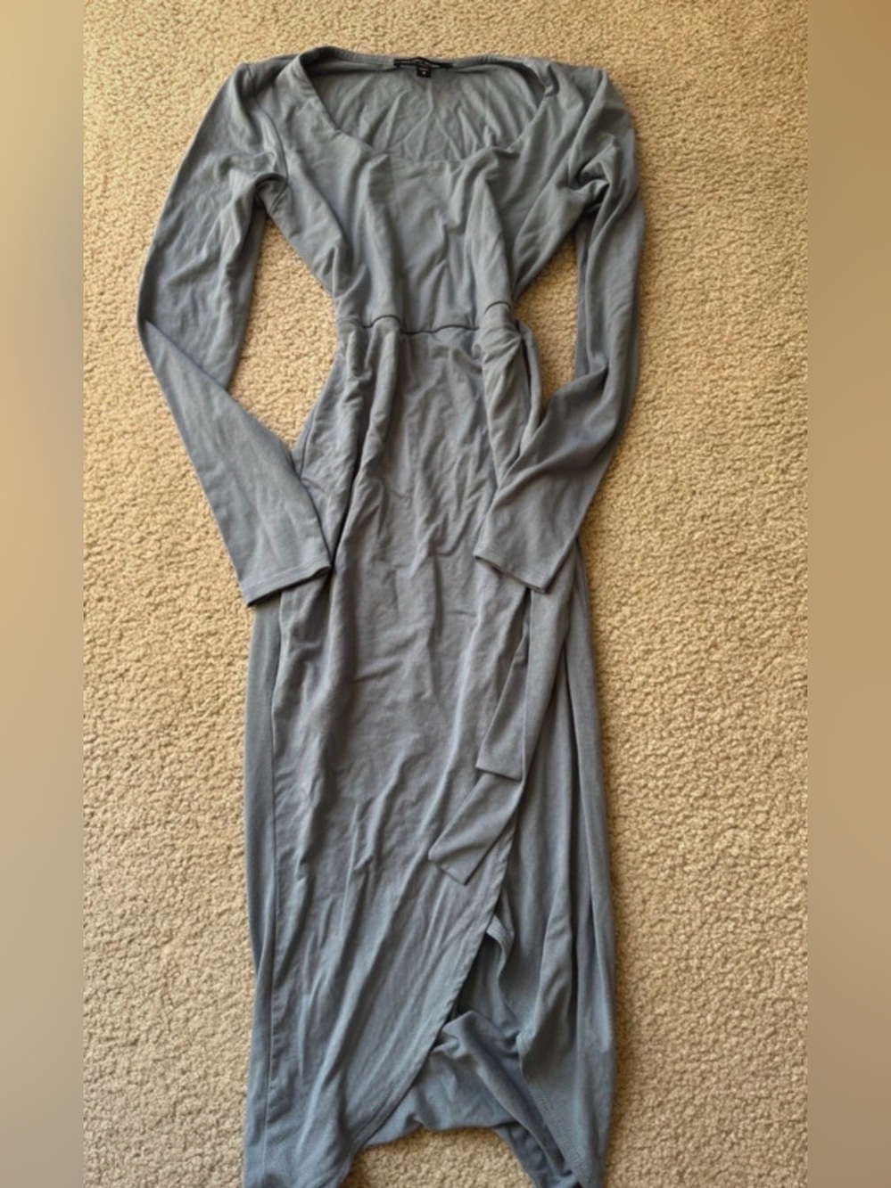 See You Monday Light blue Long-Sleeve Wrap Maxi Dress maxi sexy